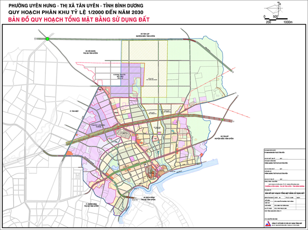 Quy hoạch phân khu Phường Uyên Hưng tỷ lệ 1/2000 đến năm 2020, tầm nhìn đến năm 2023