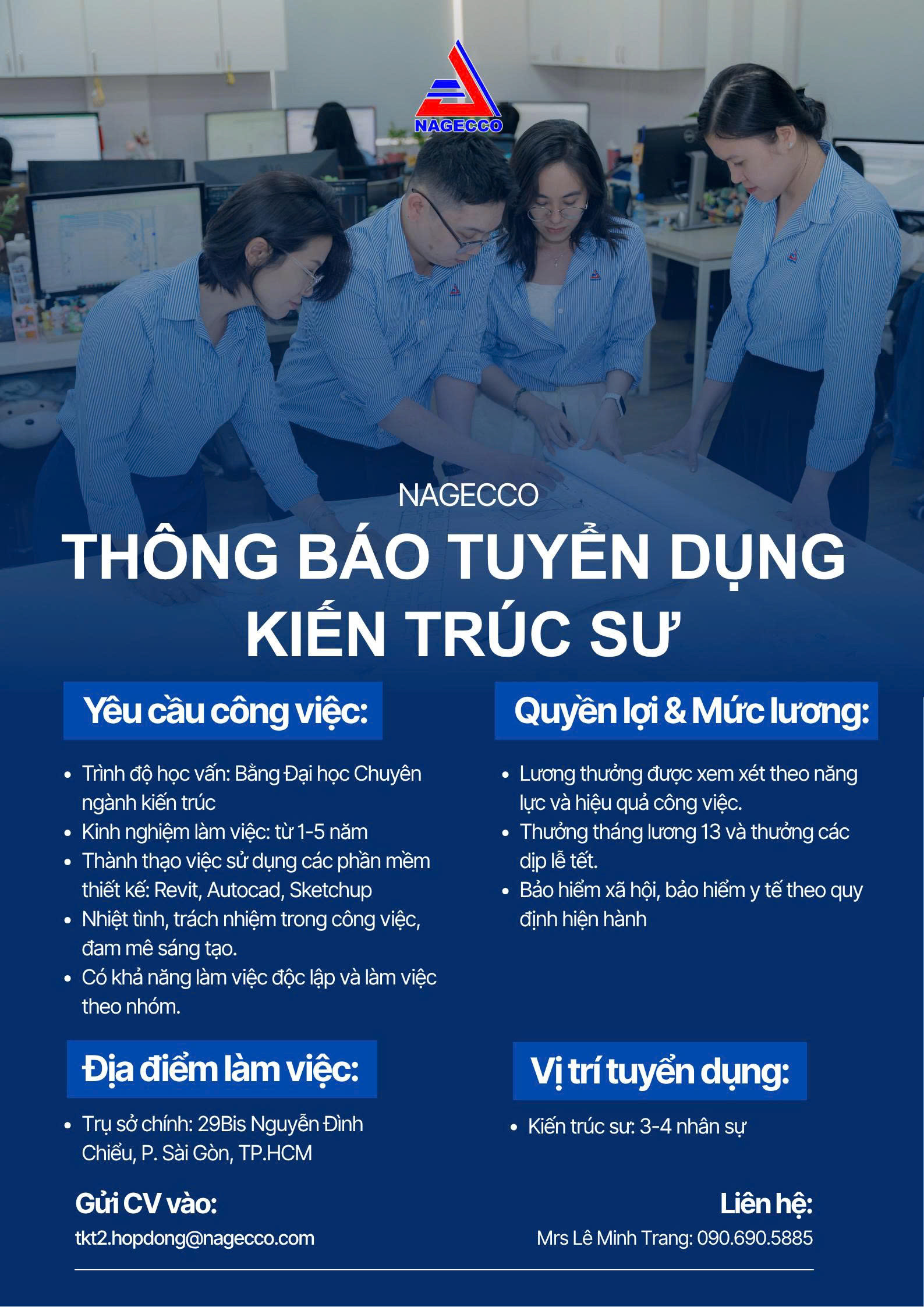 NAGECCO THÔNG BÁO TUYỂN DỤNG KIẾN TRÚC SƯ