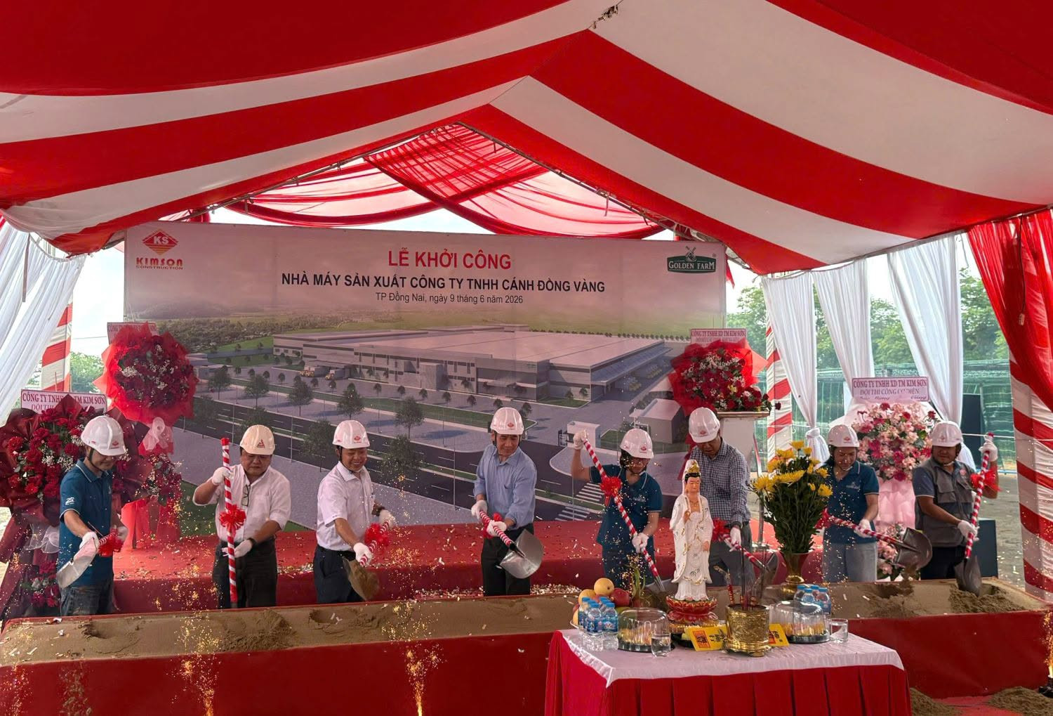 LỄ KHỞI CÔNG DỰ ÁN NHÀ MÁY SẢN XUẤT CÔNG TY TNHH CÁNH ĐỒNG VÀNG (GOLDEN FARM)